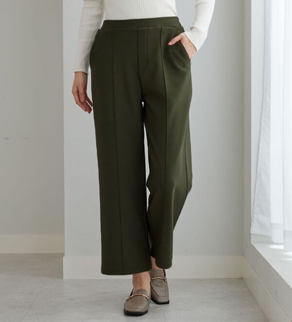 BELLUNA（ベルーナ）の「【快適Ｌａｂ．】裏起毛ジョーゼット素材ワイドパンツ（ワイドパンツ・ガウチョ）」｜詳細画像