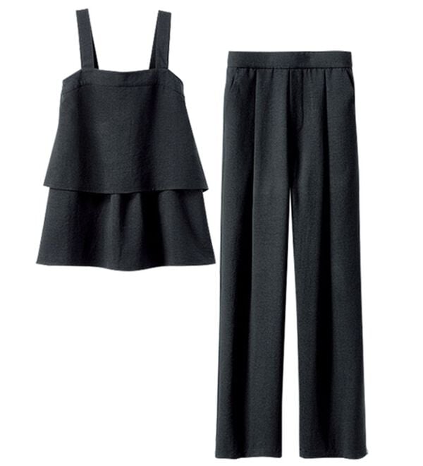 BELLUNA（ベルーナ）の「サラリ麻調素材ビスチェセットアップ（セットアップ）」｜詳細画像