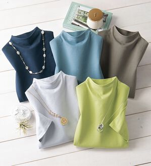 ルフラン（ルフラン）の「【５色組】家計に安心！ボトルネックＴシャツ（カットソー）」｜5色組