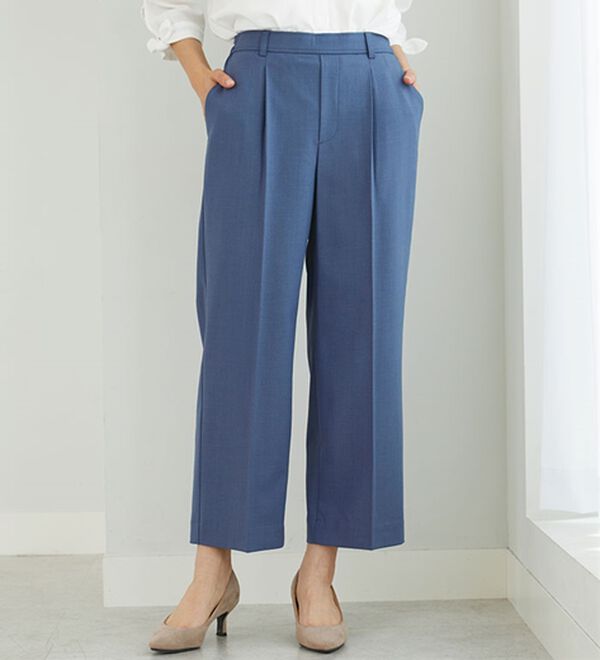 BELLUNA（ベルーナ）の「サラリ美脚見え！タック使いワイドパンツ（ワイドパンツ・ガウチョ）」｜詳細画像