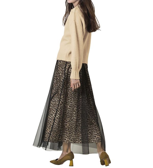 RANAN（ラナン）の「アニマル柄チュールレイヤードスカート（ロングスカート）」｜詳細画像