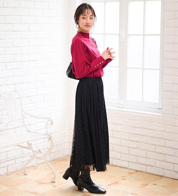 BELLUNA（ベルーナ）の「もちもち袖ボタンニットプルオーバー（ニット・セーター）」｜詳細画像