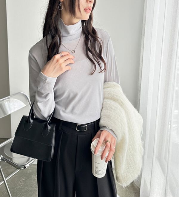 GeeRA（ジーラ）の「シアースラブハイネックトップス（カットソー）」｜詳細画像