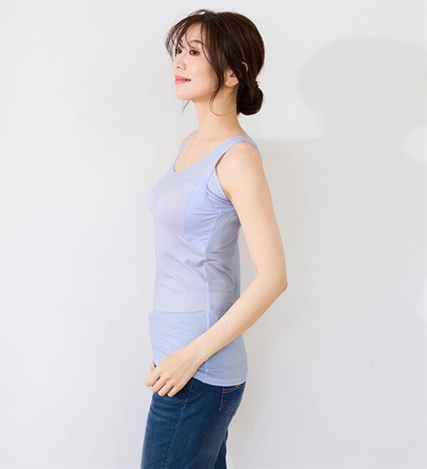 LAVIENNE（ラヴィエンヌ）の「【暑がりさん必見！】瞬間ひんやり冷感！タンクトップインナー＜さらりラボ＞（肌着・インナーウェア）」｜詳細画像