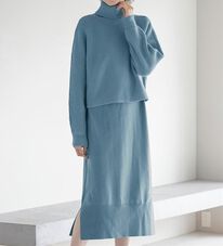 RANAN（ラナン）の「【２点セット】ニットワンピースアンサンブル（ニットワンピース）」