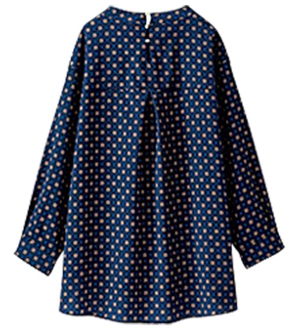 BELLUNA（ベルーナ）の「ピンタックデザイン小紋柄ブラウス（ブラウス）」｜詳細画像