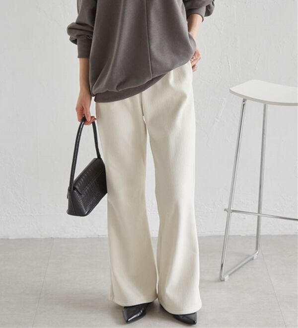 RANAN（ラナン）の「あったか裏ベロアニットコールフレアパンツ（フルレングスパンツ）」｜詳細画像