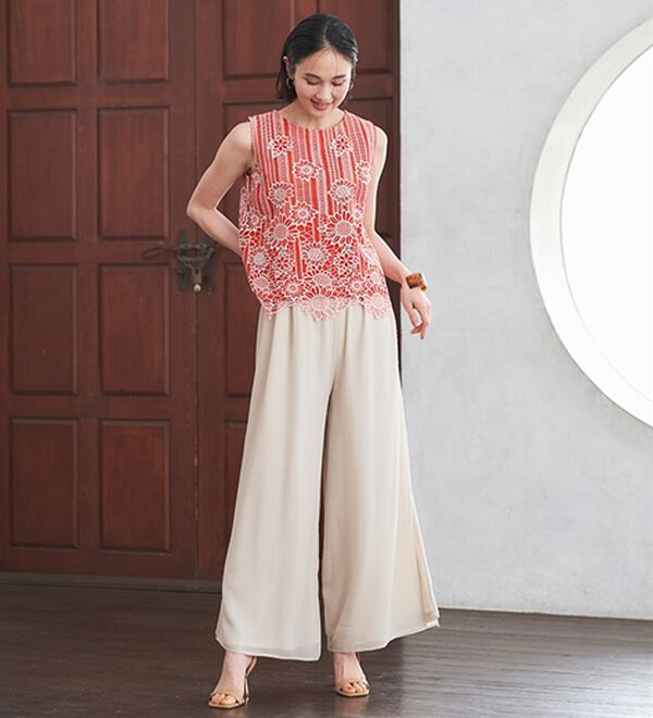 RANAN（ラナン）の「ひんやり！レース使いプルオーバー（ブラウス）」｜詳細画像