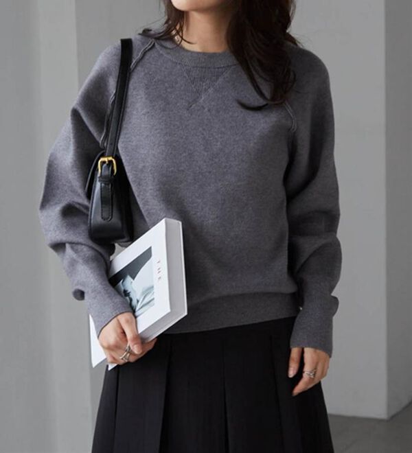 RANAN（ラナン）の「パチパチしにくい！大人のきれいめトレーナーニット（ニット・セーター）」｜詳細画像