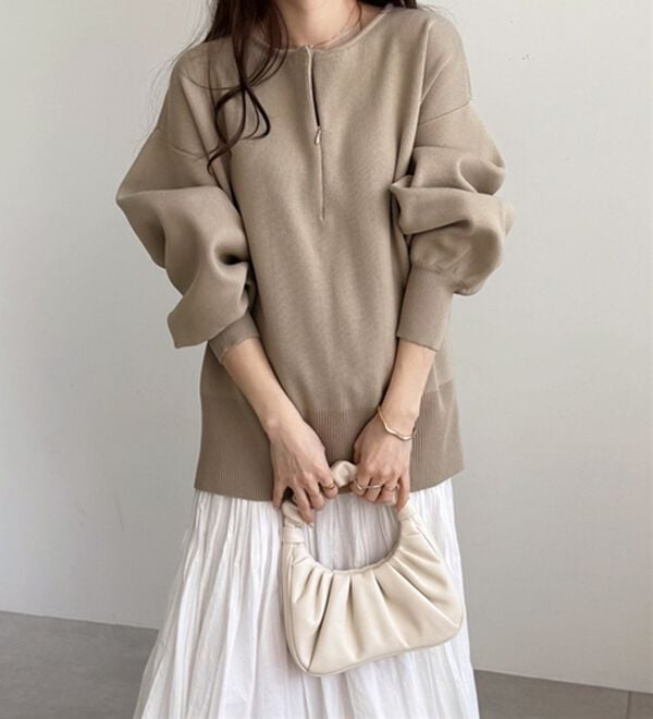 GeeRA（ジーラ）の「ハーフジップニットプルオーバー（ニット・セーター）」｜詳細画像