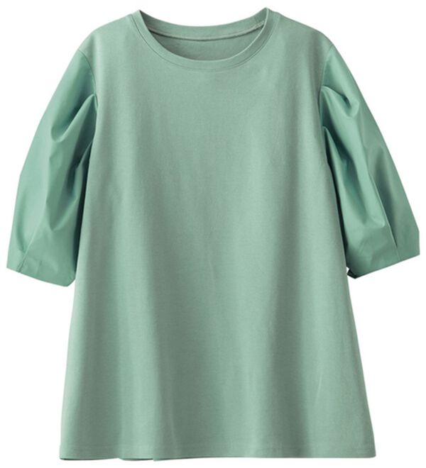 BELLUNA（ベルーナ）の「脱Ｔシャツ！ふわっとした袖がかわいいプルオーバー（カットソー）」｜グリーン