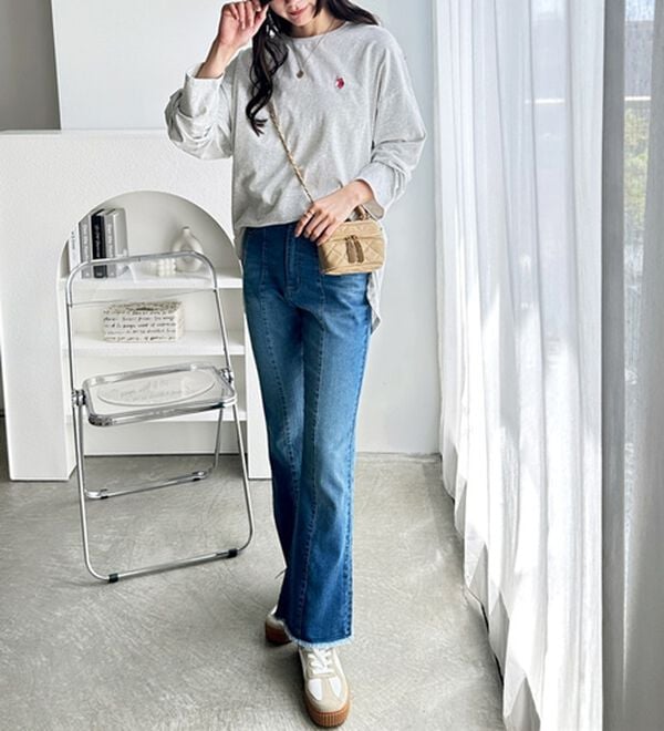 GeeRA（ジーラ）の「【Ｕ．Ｓ．ＰＯＬＯ ＡＳＳＮ】オーバーサイズ刺しゅうロンＴ（カットソー）」｜詳細画像