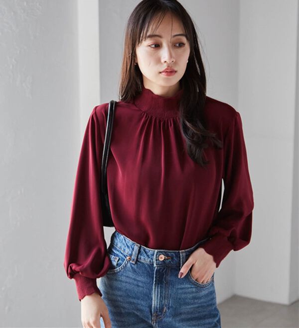 RANAN（ラナン）の「スカラップリブニット使いブラウス（ブラウス）」｜詳細画像