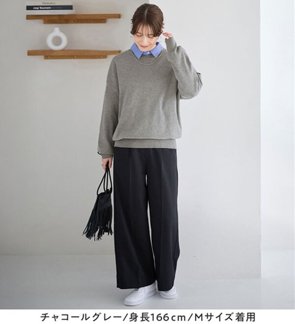 Viola e Viola（ヴィオラ エ ヴィオラ）の「【洗えるニット】着回し力抜群！秋から着られるシンプルニットトップス（ニット・セーター）」｜詳細画像