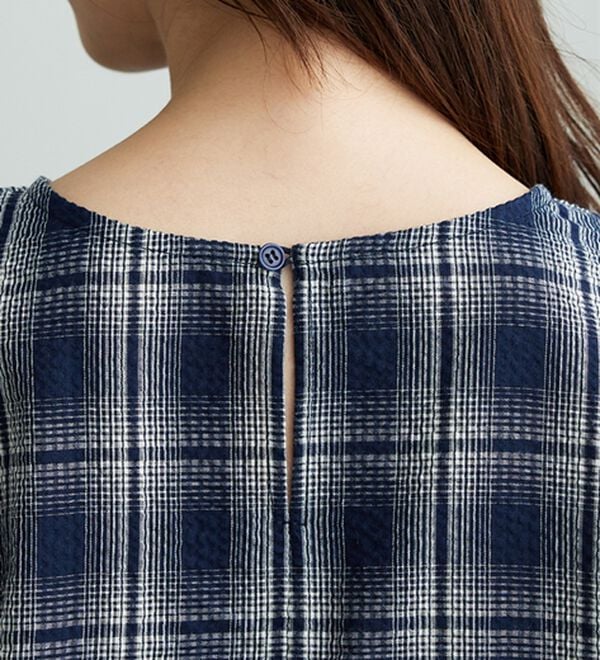 BELLUNA（ベルーナ）の「サッカー素材チェック柄チュニック（チュニック）」｜詳細画像