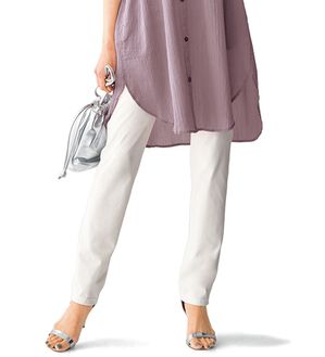 BELLUNA（ベルーナ）の「伸びる！ひんやりニットデニムパンツ（フルレングスパンツ）」｜オフ白