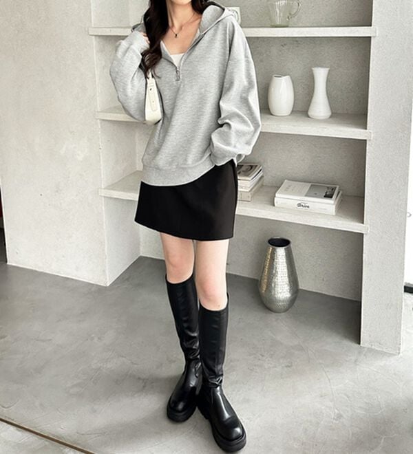 GeeRA（ジーラ）の「ハーフジップワッフルパーカー（パーカー）」｜詳細画像