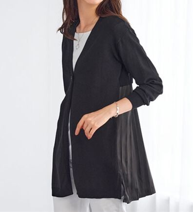 BELLUNA（ベルーナ）の「スタイルアップ！バックプリーツカーディガン（ニットカーディガン）」