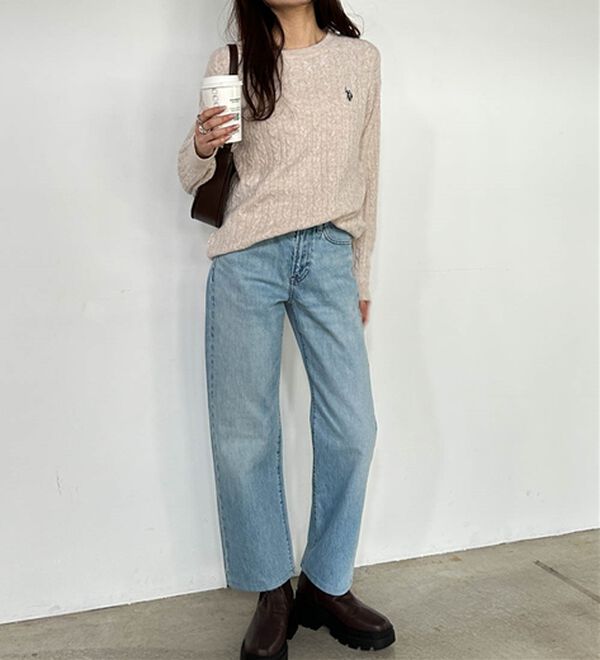 RANAN（ラナン）の「＜U.S.POLO ASSN.ユーエスポロアッスン＞ ワンポイントケーブルニット（ニット・セーター）」｜詳細画像