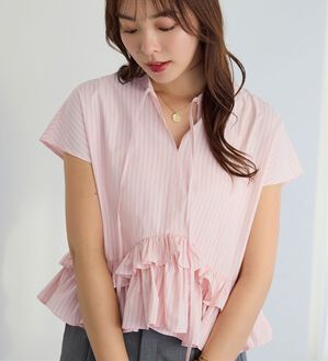 alotta（アロッタ）の「裾ティアードキーネックブラウス（ブラウス）」｜詳細画像