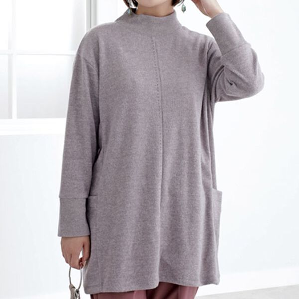 BELLUNA（ベルーナ）の「ステッチデザインハイネックチュニック（チュニック）」｜詳細画像