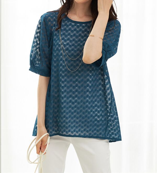 BELLUNA（ベルーナ）の「ラッセルレースパフ袖アンサンブル（アンサンブル）」｜詳細画像