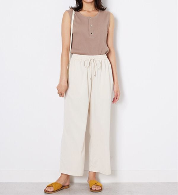 BELLUNA（ベルーナ）の「【接触冷感】なめらかタッチイージーワイドパンツ（ワイドパンツ・ガウチョ）」｜詳細画像