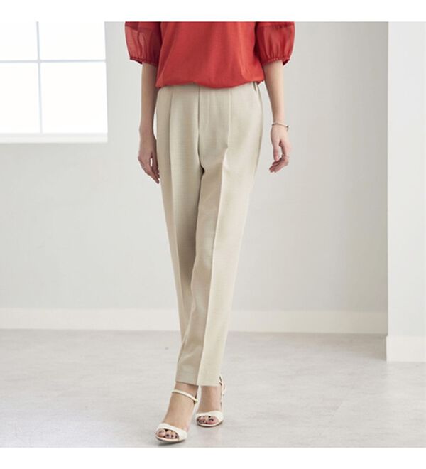 BELLUNA（ベルーナ）の「ヒンヤリ爽快！麻調ビンテージテーパードパンツ（テーパードパンツ）」｜詳細画像