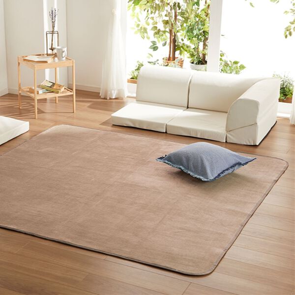 iellio（イエリオ）の「洗えるはっ水フランネルラグ＜ホットカーペット対応・撥水・洗濯可能＞（カーペット）」｜モカ