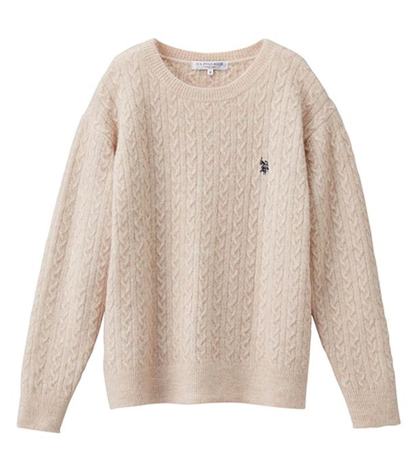 RANAN（ラナン）の「＜U.S.POLO ASSN.ユーエスポロアッスン＞ ワンポイントケーブルニット（ニット・セーター）」｜詳細画像
