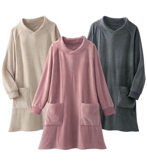 「【３色組】とろけるストレッチフリースチュニック（チュニック）」｜3色組