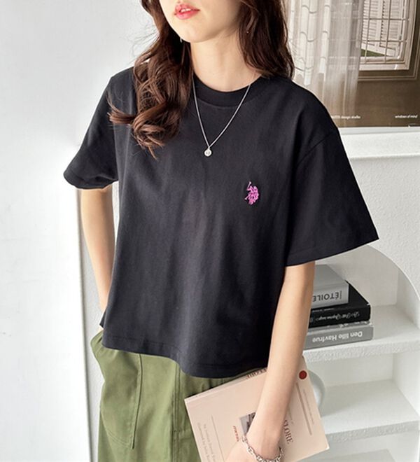 GeeRA（ジーラ）の「【Ｕ．Ｓ．　ＰＯＬＯ　ＡＳＳＮ．】ショート丈Ｔシャツ（Tシャツ）」｜詳細画像