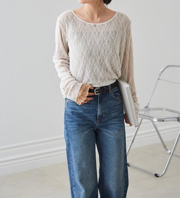 RANAN（ラナン）の「リバーシブルシアーレースＴ（カットソー）」｜詳細画像