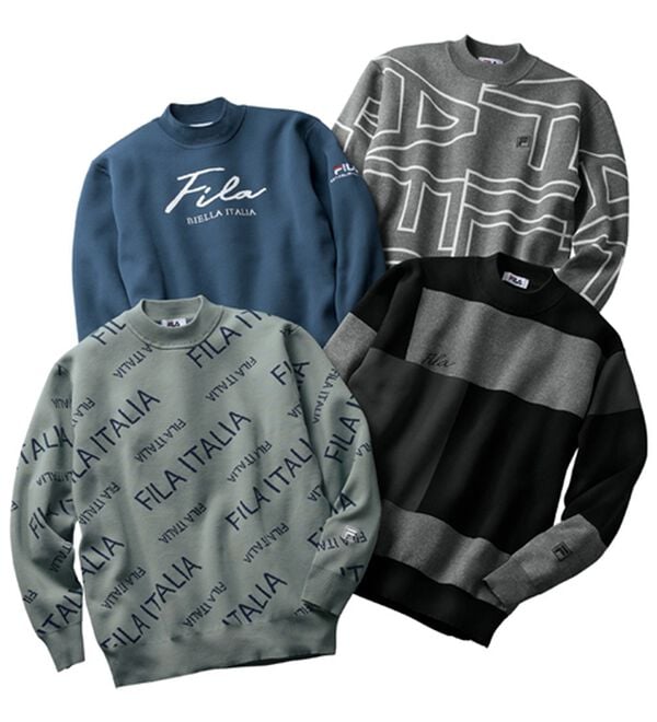 「＜フィラ＞軽量ストレッチデザインセーター（メンズニット・セーター）」｜詳細画像