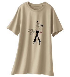 BELLUNA（ベルーナ）の「ひんやリッチコットン大人のおしゃれプリントチュニック（チュニック）」｜レディ柄