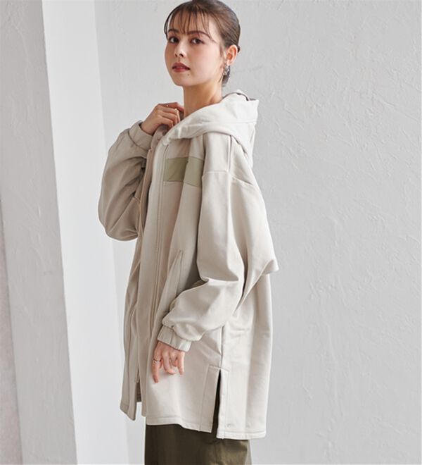 RANAN（ラナン）の「＜ｐｕｍａ＞ワンライン　フリースフーディ（ハーフコート）」｜詳細画像