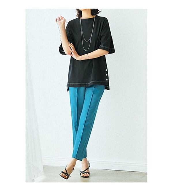 BELLUNA（ベルーナ）の「ひんやりキシリトール加工綿１００％プルオーバー（カットソー）」｜詳細画像