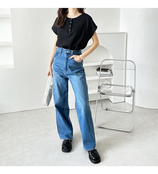 GeeRA（ジーラ）の「綿１００％前後２ＷＡＹシルケットフレンチスリーブカットソー（Tシャツ）」｜詳細画像