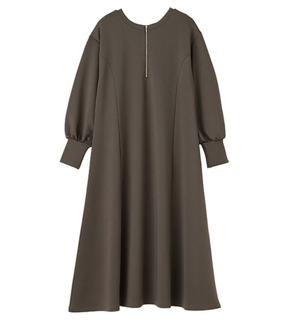 GeeRA（ジーラ）の「【再入荷】1枚で決まる！ハーフジップフレアワンピース（カットソーワンピース）」｜詳細画像