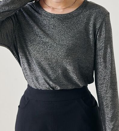 RANAN（ラナン）の「長袖ラメＴシャツ（Tシャツ）」