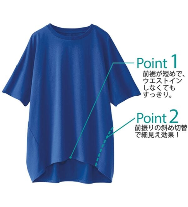 BELLUNA（ベルーナ）の「シュッと体型カバー！コクーンTシャツ（カットソー）」｜詳細画像