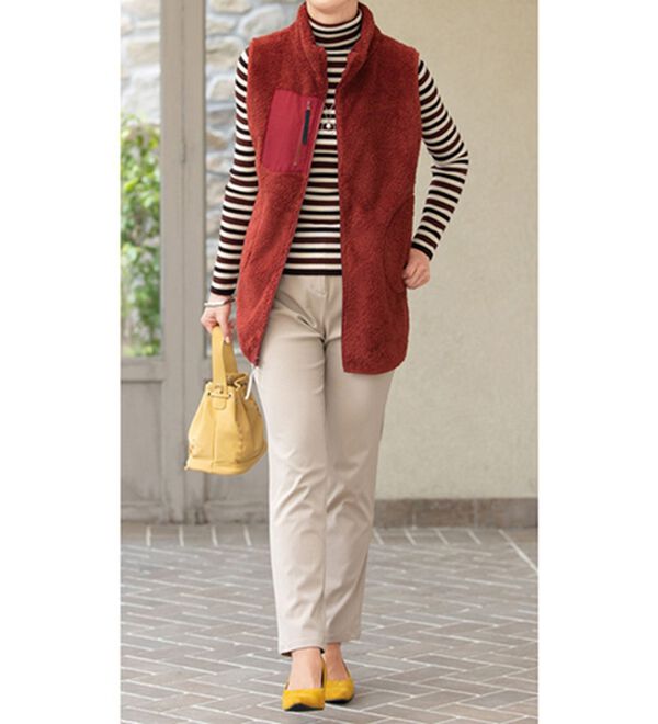 ルフラン（ルフラン）の「ロング丈！防風ボアベスト（ベスト）」｜詳細画像