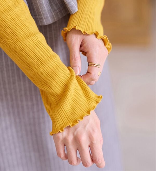 LAVIENNE（ラヴィエンヌ）の「着回し力抜群！綿１００％あったかリブインナー（肌着・インナーウェア）」｜詳細画像