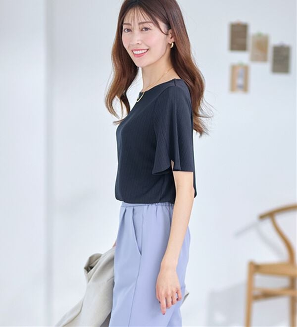 alotta（アロッタ）の「【4つの機能付】ひんやりチューリップ袖ブラウスTシャツ（カットソー）」｜詳細画像