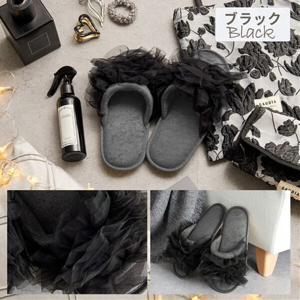 iellio（イエリオ）の「ミルフィーユフリルルームシューズ（スリッパ・ルームシューズ）」｜詳細画像