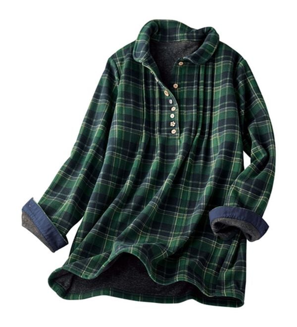 BELLUNA（ベルーナ）の「パチパチしにくい！裏ファー素材オーバーブラウス（ブラウス）」｜詳細画像