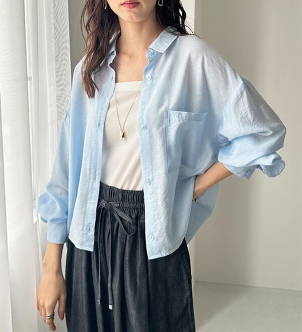 GeeRA（ジーラ）の「着回し自在シアーショートシャツ（シャツ）」｜詳細画像