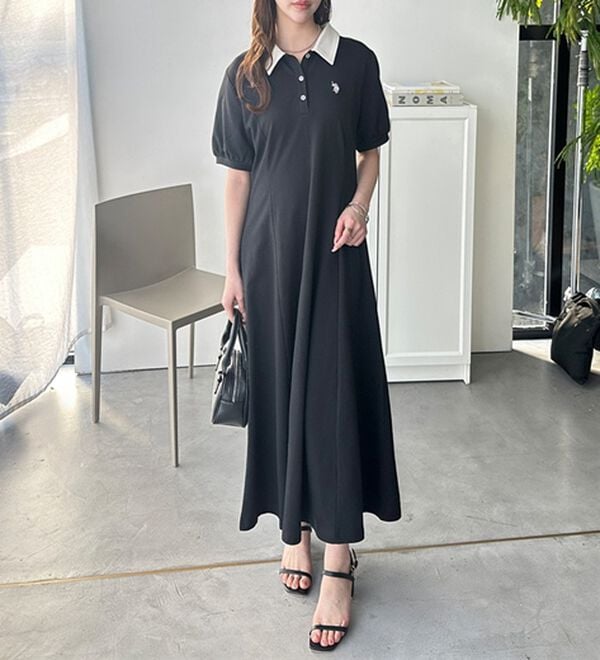 GeeRA（ジーラ）の「【Ｕ．Ｓ．ＰＯＬＯＡＳＳＮ】ポロ衿ワンピ―ス（その他ワンピース）」｜詳細画像