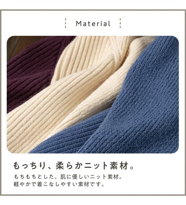 Viola e Viola（ヴィオラ エ ヴィオラ）の「【毛玉になりにくい・静電気防止】サイドスリットハイネックニット（ニット・セーター）」｜詳細画像