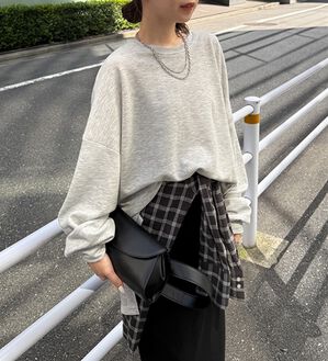 RANAN（ラナン）の「オーバーサイズスウェットＴ（カットソー）」｜グレー